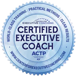 badge from the center for executive coaching showing Wolff Coaching is a certified executive coach